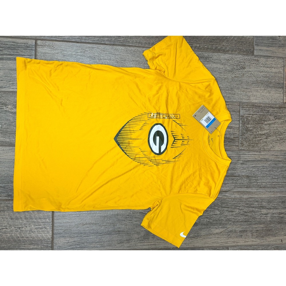 Nike NFL Green Bay Packers Football Graphic T-Shirt Mens Medium Yellow